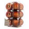 12 Bronze Shatterpoof Baubles 7cm