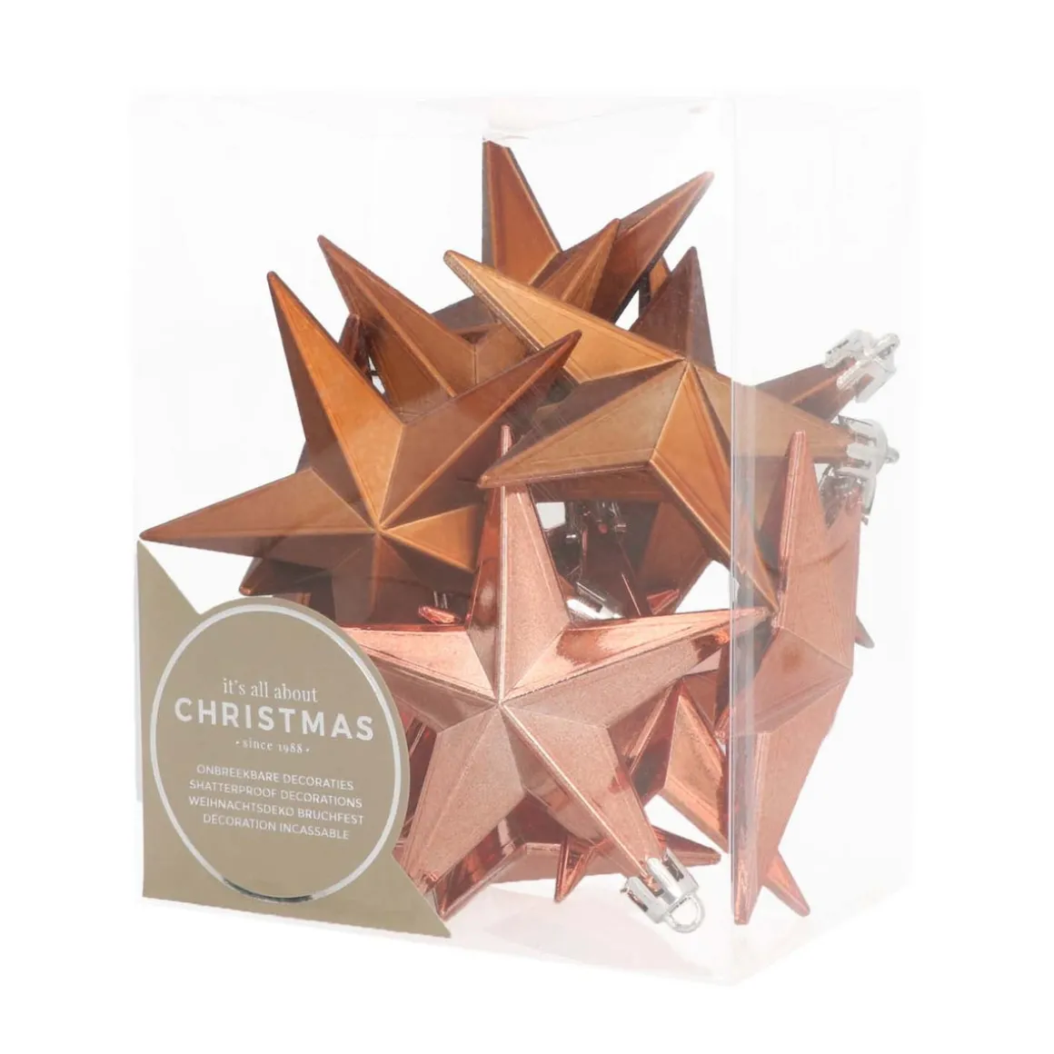 12 Christmas Stars 10cm Bronze