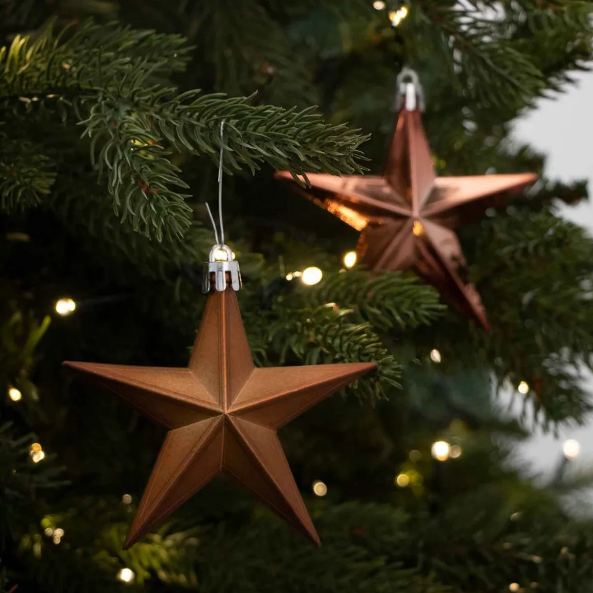 12 Christmas Stars 10cm Bronze