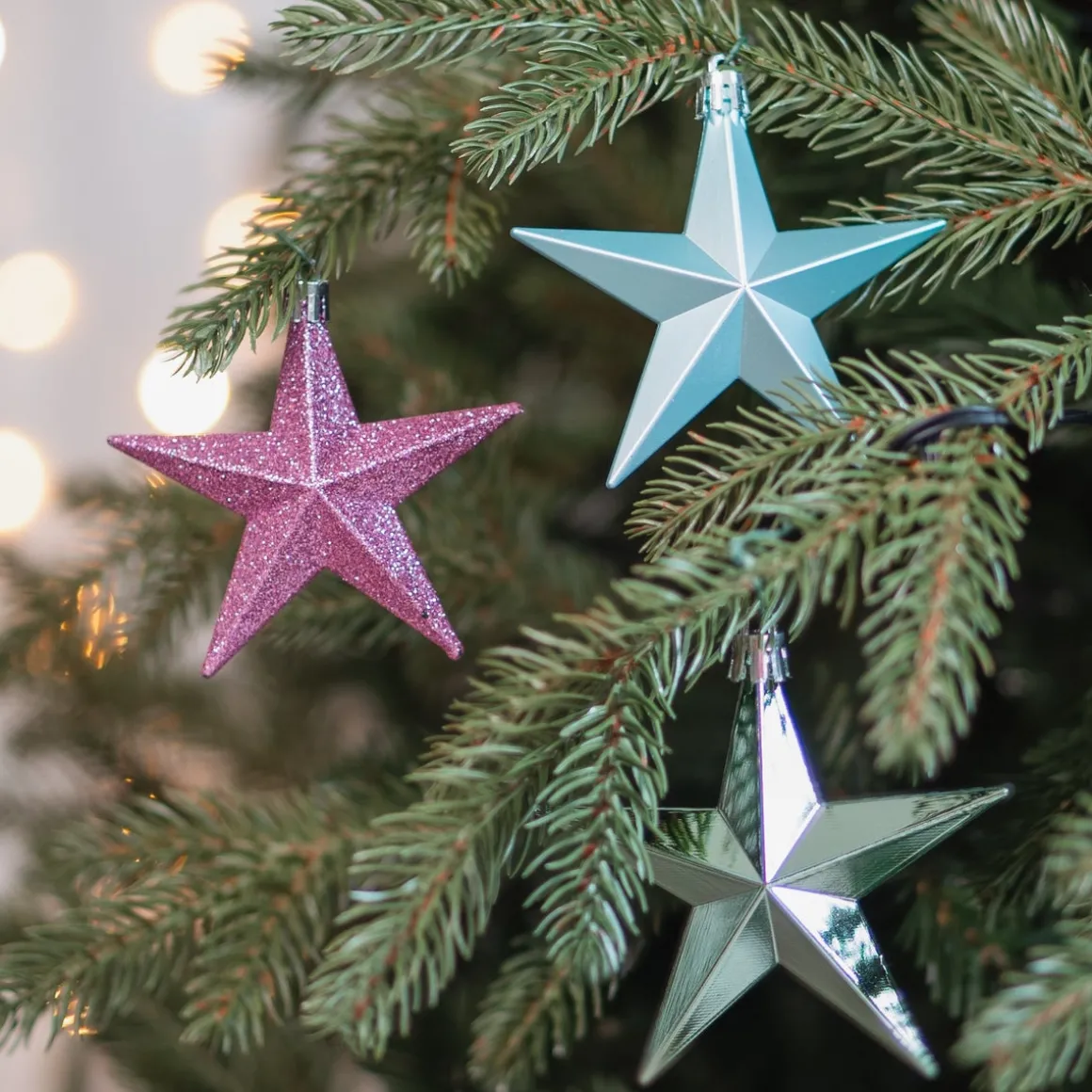 12 Christmas Stars 10cm Pastel Mix