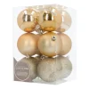 12 Gold Shatterpoof Baubles 7cm