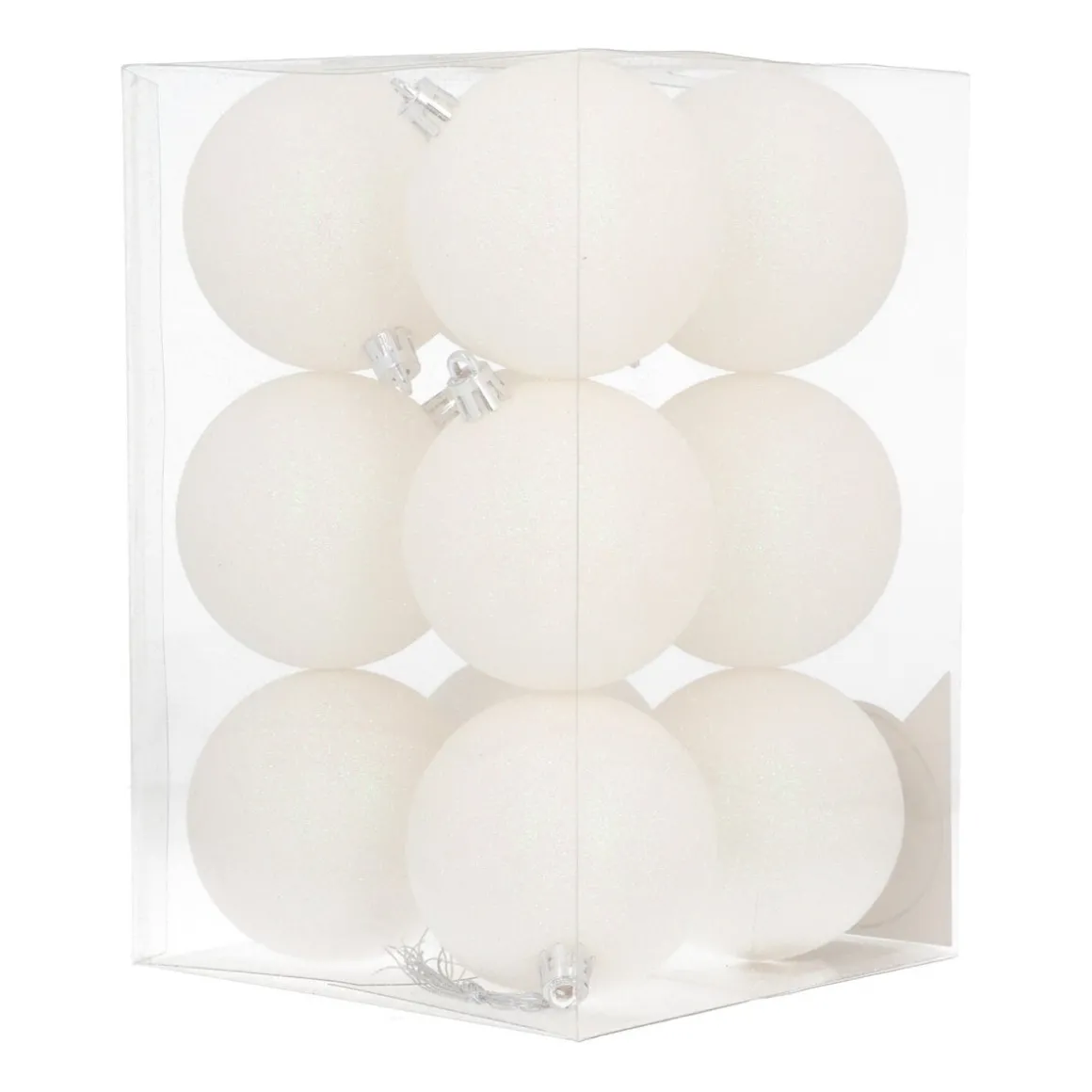 12 Iridescent Christmas Baubles In A Convenient Box