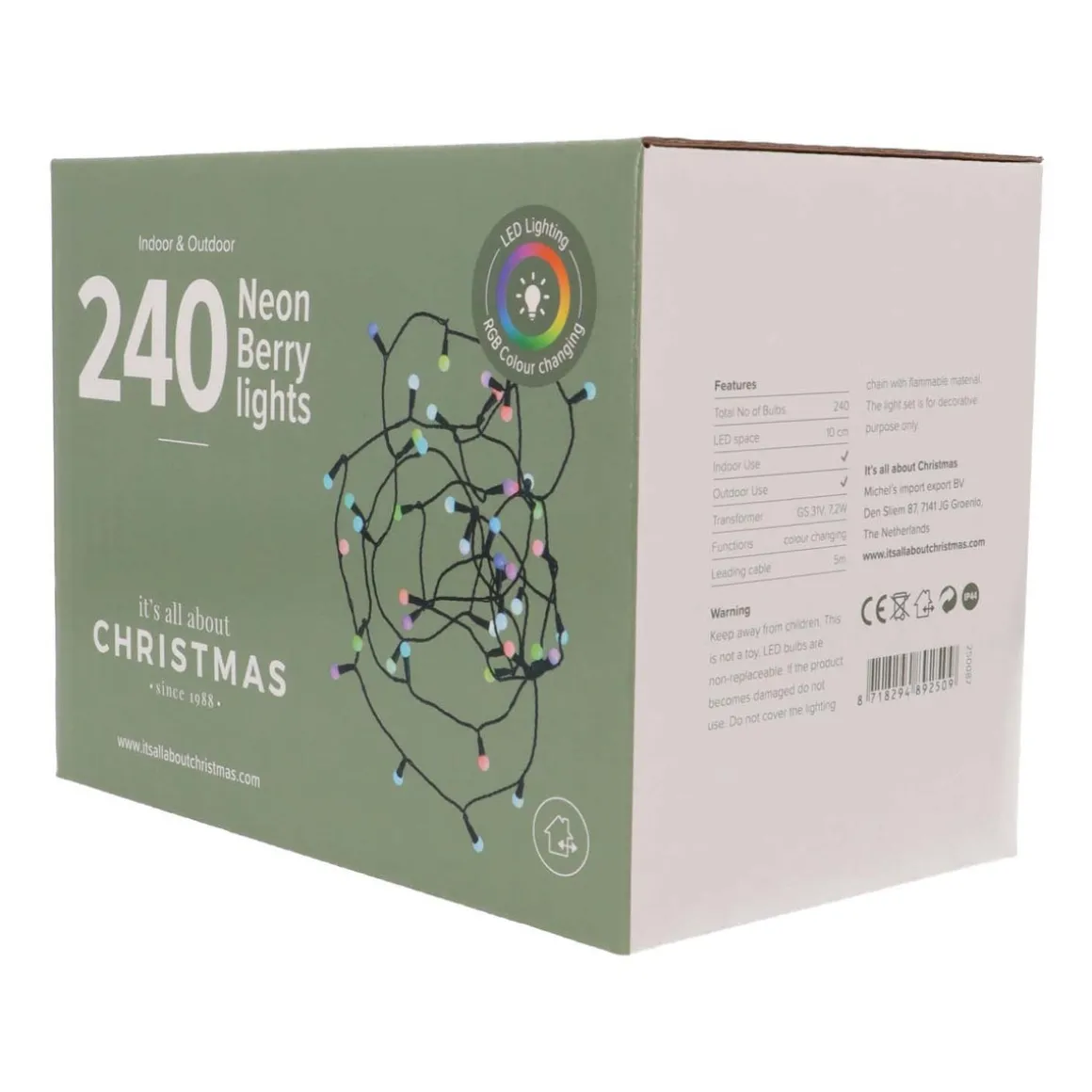 240 LED Bulb Light String | Indoor & Outdoor | Subtly Changing Colors | 29m | IP44