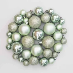 36 Mini Shatterproof Baubles 2,5-5cm Eucalyptus
