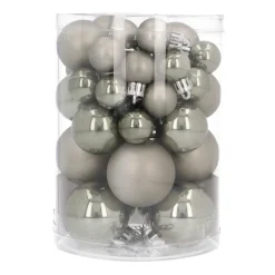 36 Pack Cottage Green Mini Shatterproof Baubles