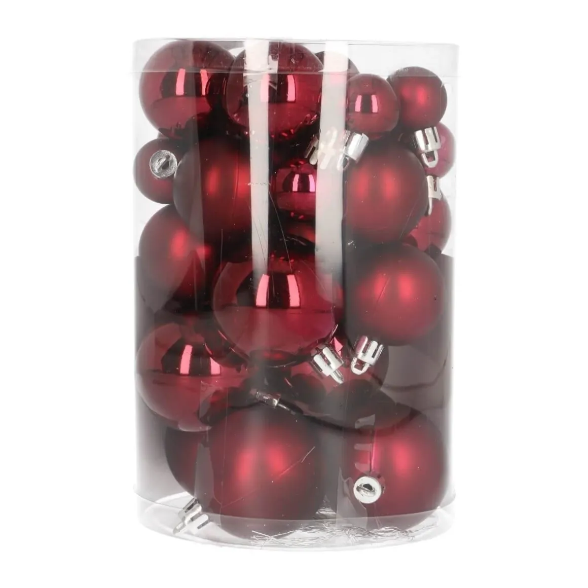 36 Pack Maroon Mini Shatterproof Baubles