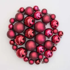 36 Pack Maroon Mini Shatterproof Baubles