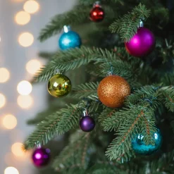 36 Pack Multicolour Mini Shatterproof Baubles