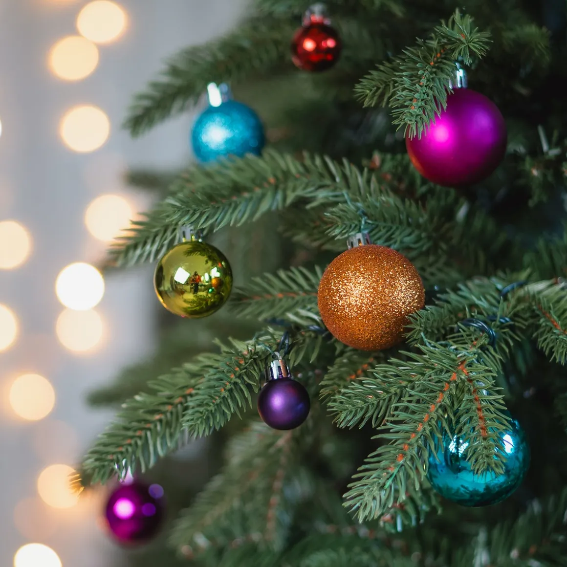 36 Pack Multicolour Mini Shatterproof Baubles