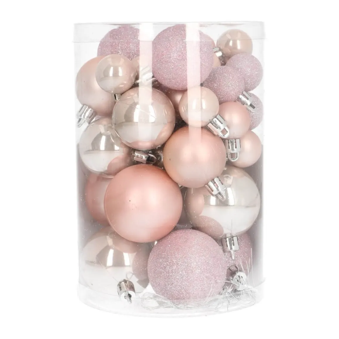 36 Pack Pink Mini Shatterproof Baubles