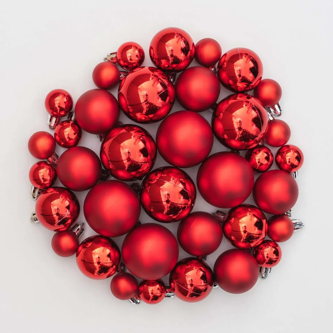 36 Pack Red Mini Shatterproof Baubles