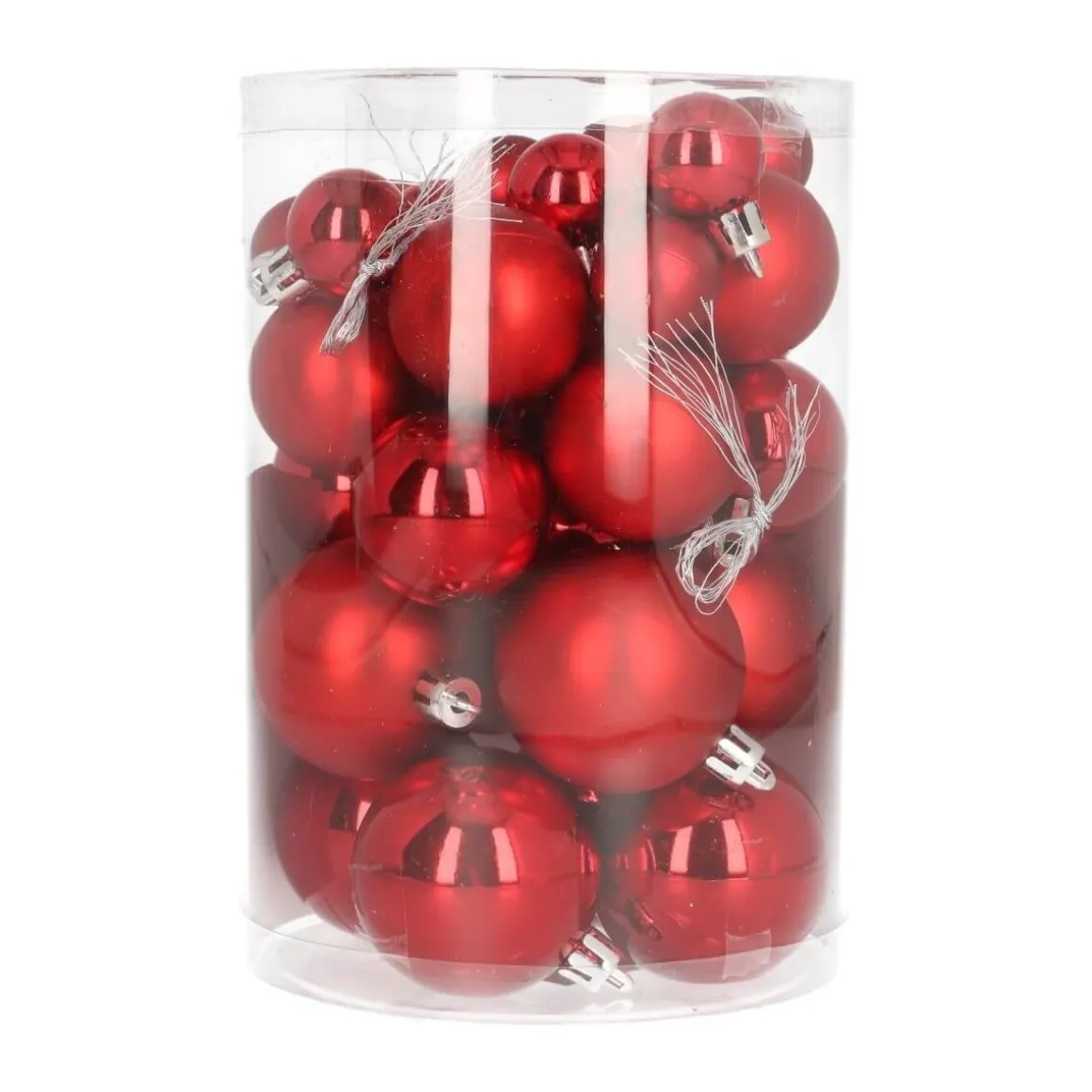 36 Pack Red Mini Shatterproof Baubles
