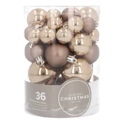 36 Pack Taupe Mini Shatterproof Baubles