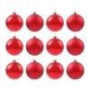 12 Shatterproof Christmas Baubles Red 7 Cm