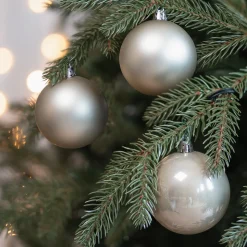 12 Shatterproof Christmas Baubles Champagne 7 Cm
