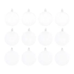 12 Shatterproof Christmas Baubles White Mix 7 Cm