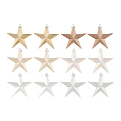 12 Shatterproof Christmas Stars Home Sweet Home Mix 10 Cm