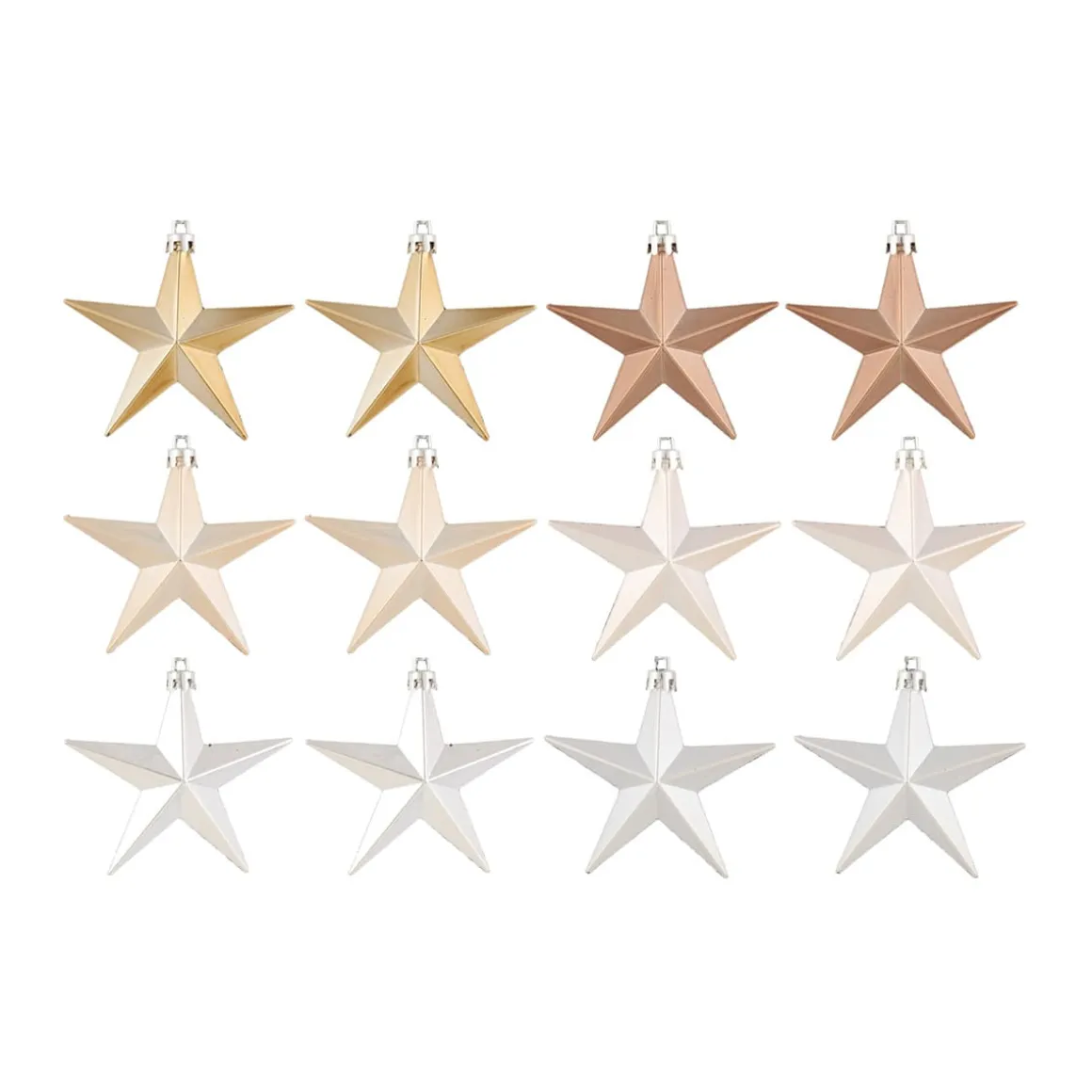12 Shatterproof Christmas Stars Home Sweet Home Mix 10 Cm