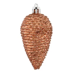 6 Shatterproof Pine Cones 9cm Copper
