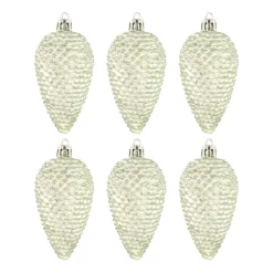 6 Shatterproof Pine Cones 9cm Eucalyptus
