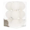 12 White Glitter Christmas Baubles In A Convenient Box
