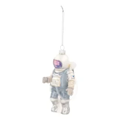 Astronaut Christmas Ornament | Glass | Silver | 14cm