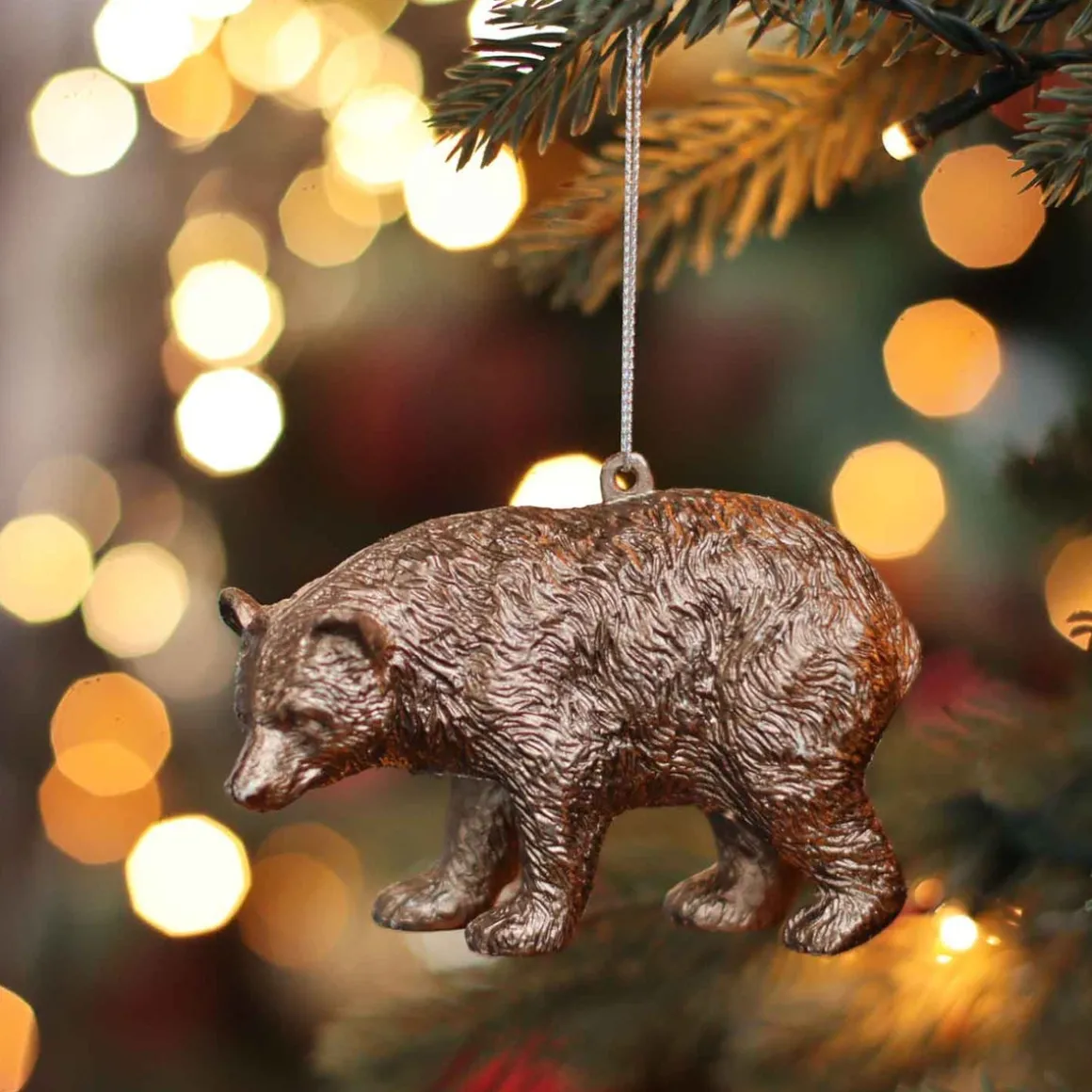 Bear Christmas Ornament | Bronze | 12 Cm