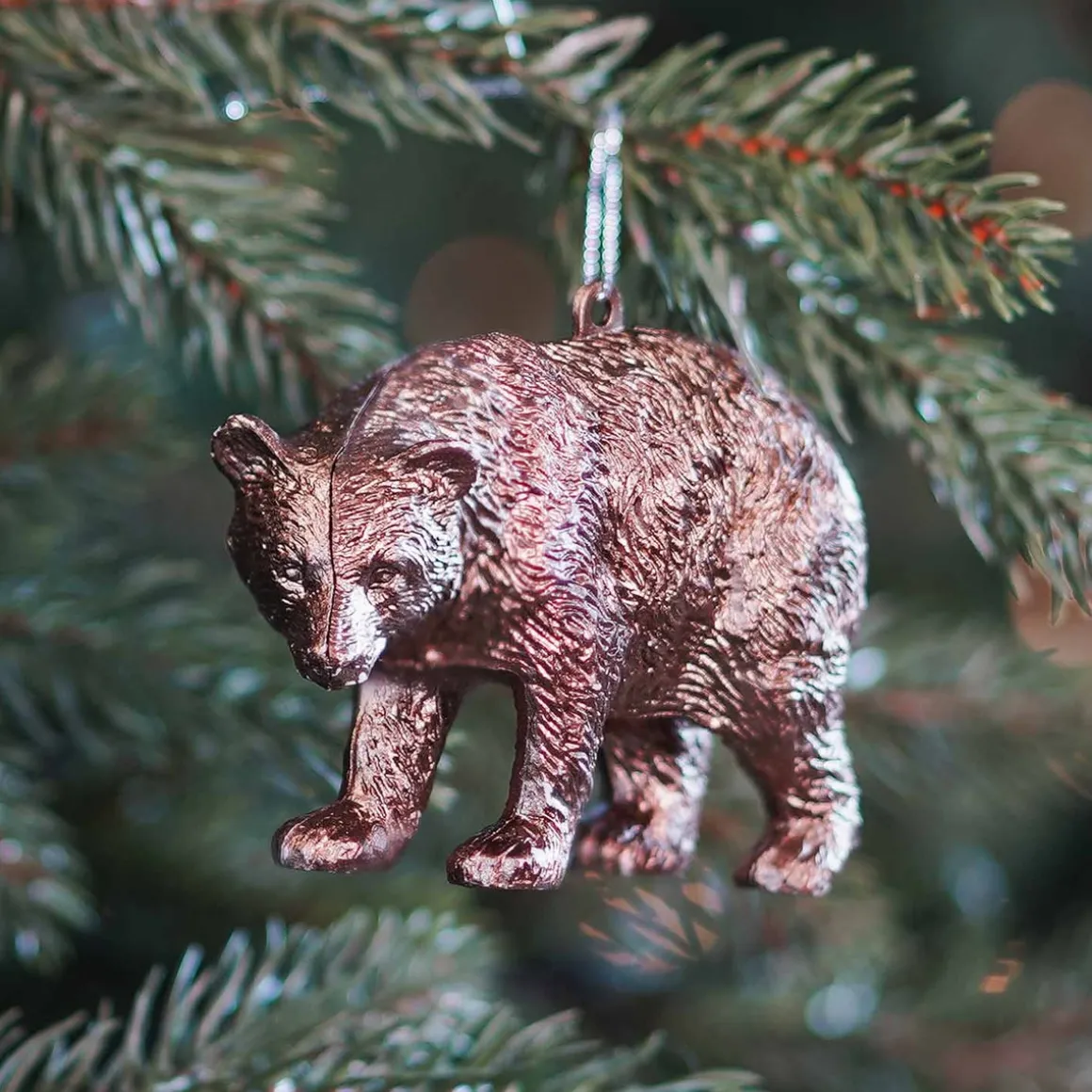Bear Christmas Ornament | Bronze | 12 Cm