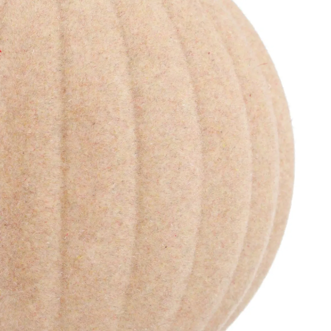 Beige Velvet Christmas Bauble With Relief