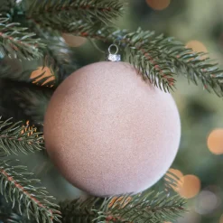 Beige Velvet Unbreakable Christmas Bauble