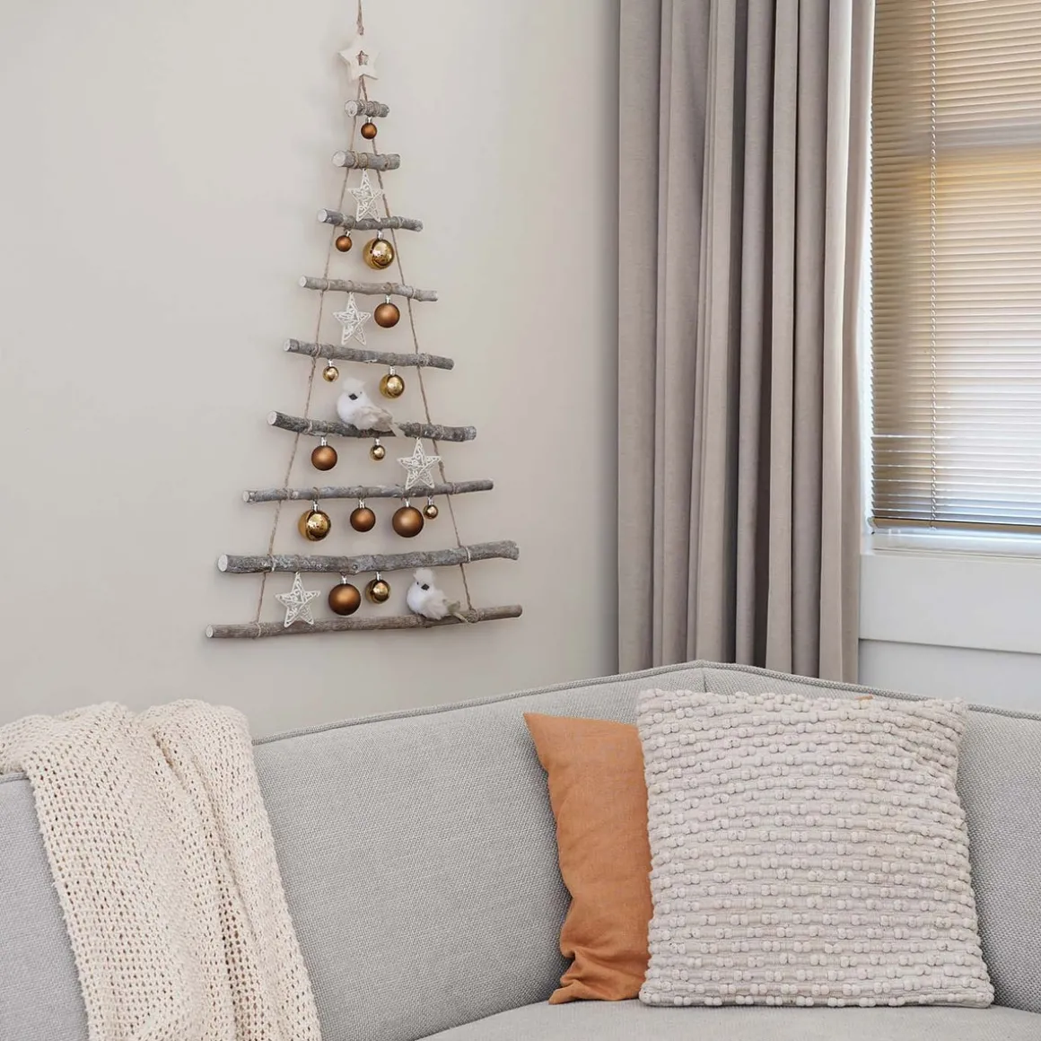 Bird Christmas Decoration 10cm Grey