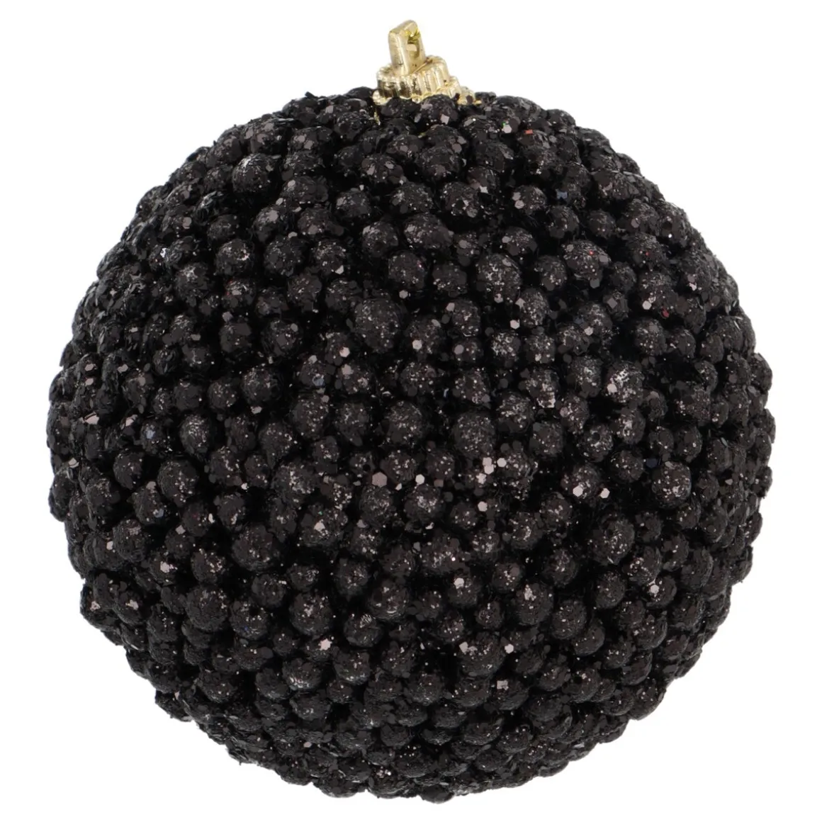 Black Beaded Christmas Bauble | Shatterproof | 8 Cm