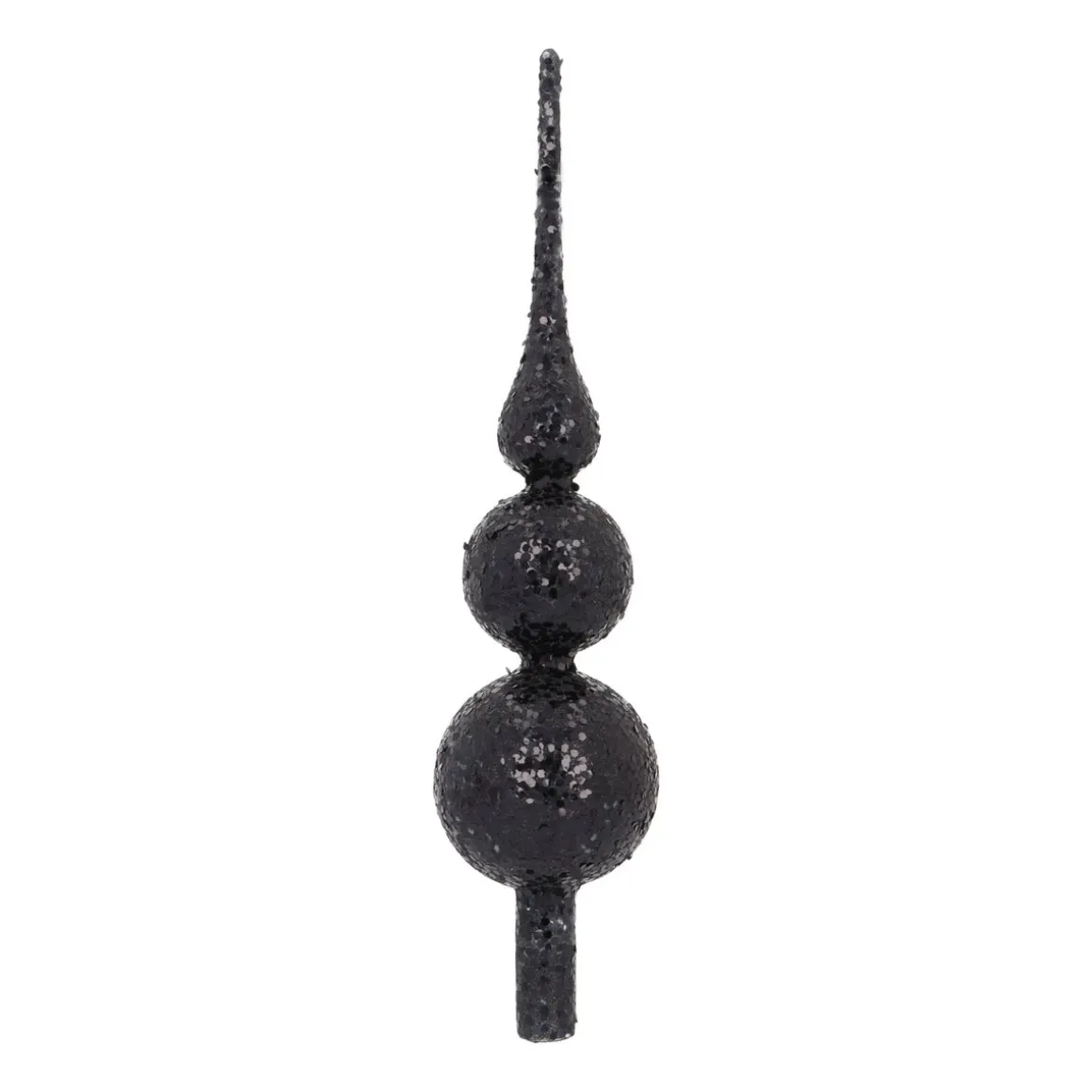 Black Glass Glitter Tree Topper