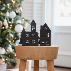 Black Street Scene For Cozy Tealights