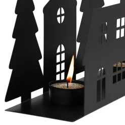 Black Street Scene For Cozy Tealights