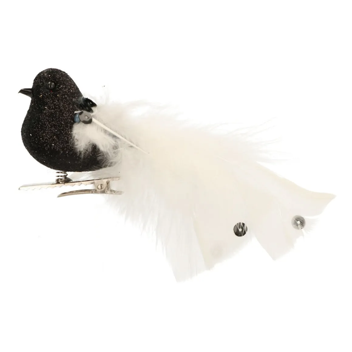 Black White Clip On Bird Ornament | 15 Cm