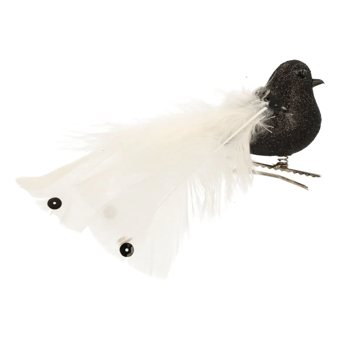Black White Clip On Bird Ornament | 15 Cm