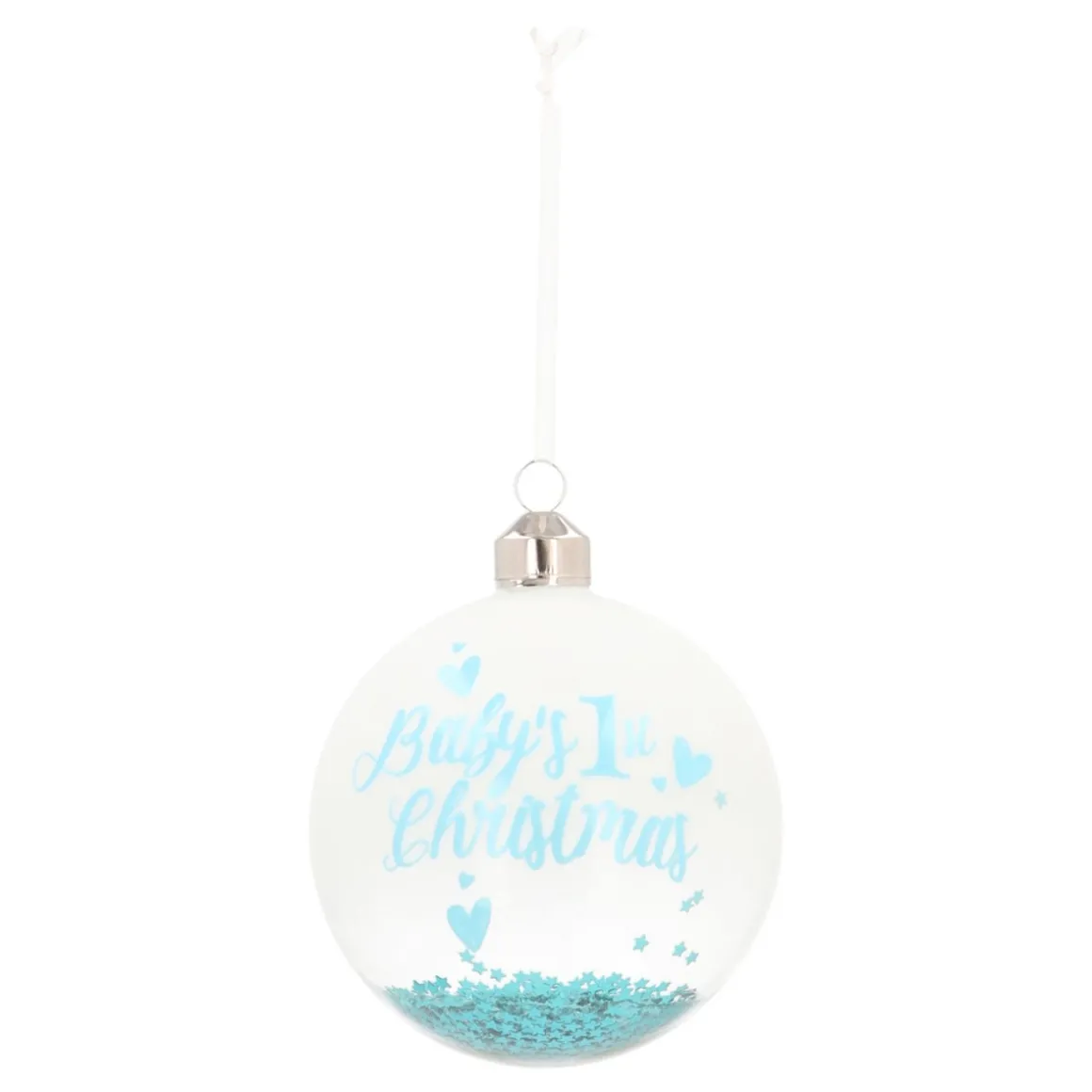 Blue Christmas Bauble 'Baby's First Christmas'