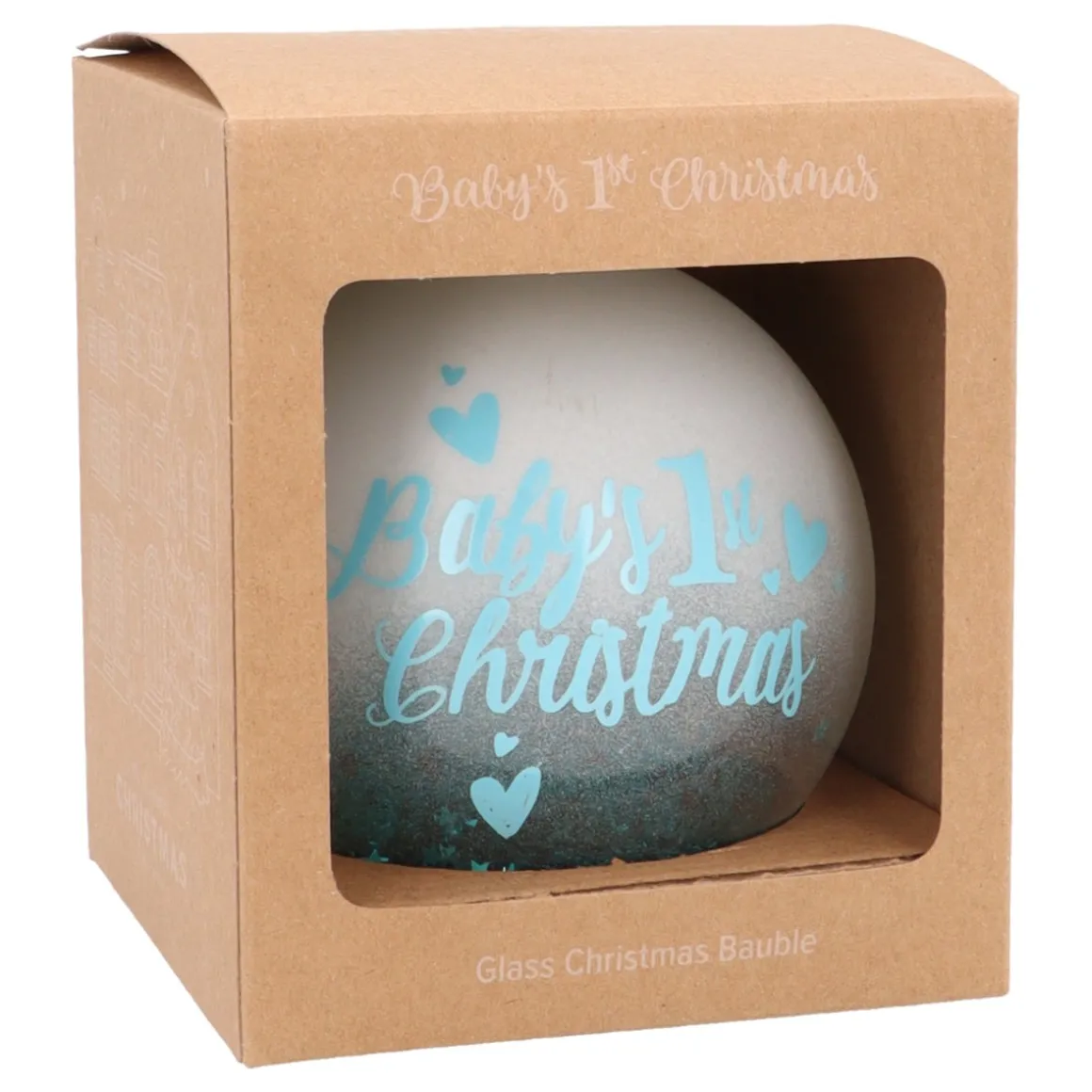 Blue Christmas Bauble 'Baby's First Christmas'