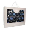 Bold Denim Blue Bauble Set 44 Pieces In A Handy Box