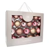 Box Of 44 Baubles Antique Pink Mix | Glass | 5-8 Cm