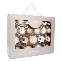 Box Of 44 Baubles Home Sweet Home Mix | Glass | 5-8 Cm