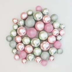 Box Of 44 Baubles Romantic Mix | Glass | 5-8 Cm