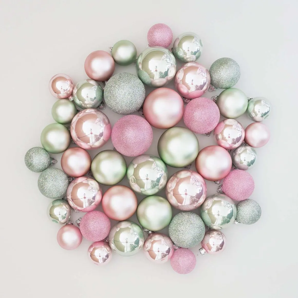 Box Of 44 Baubles Romantic Mix | Glass | 5-8 Cm