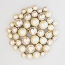 Box Of 44 Champagne Baubles | Shatterproof | 5-8 Cm