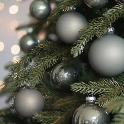 Box Of 44 Cottage Green Baubles | Glass | 5-8 Cm