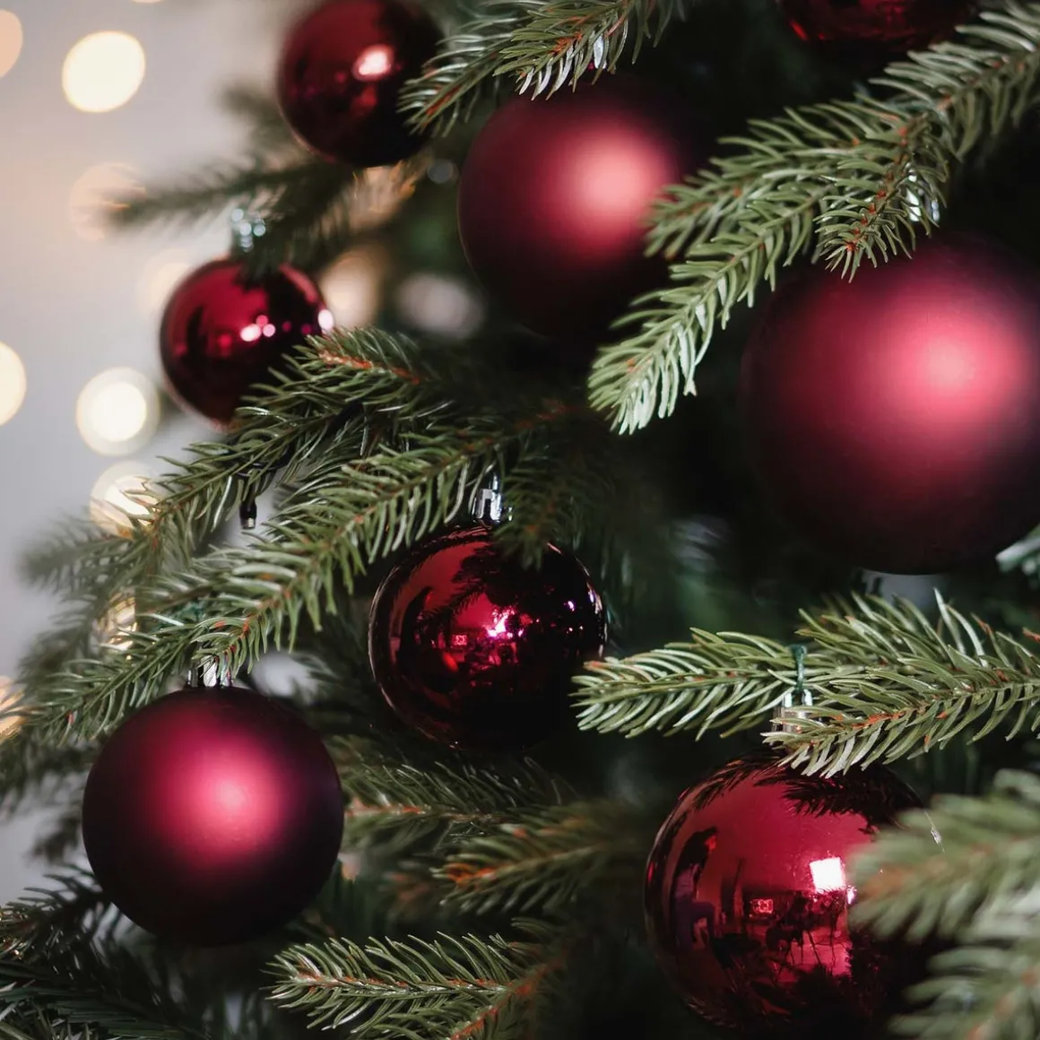 Box Of 44 Dark Red Baubles | Shatterproof | 5-8 Cm
