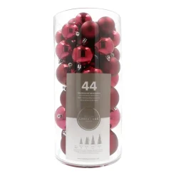 Box Of 44 Dark Red Baubles | Shatterproof | 5-8 Cm
