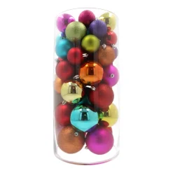 Box Of 44 Multicolour Baubles | Shatterproof | 5-8 Cm