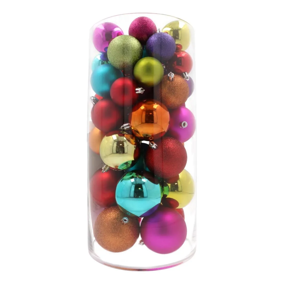 Box Of 44 Multicolour Baubles | Shatterproof | 5-8 Cm